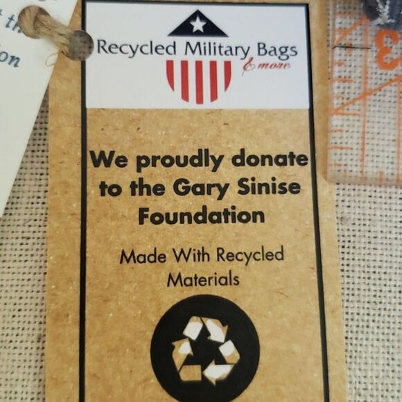 NWT Canvas Recycled Military Stag Deer Pouch Wallet Organizer Leather Handle - Picture 3 of 8